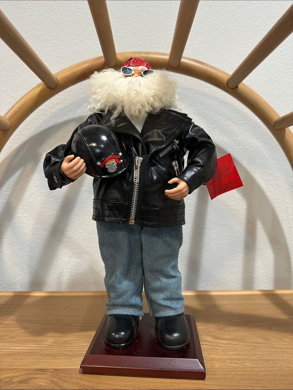 Brighten The Season BEALLS BIKER SANTA STATUE FIGURINE